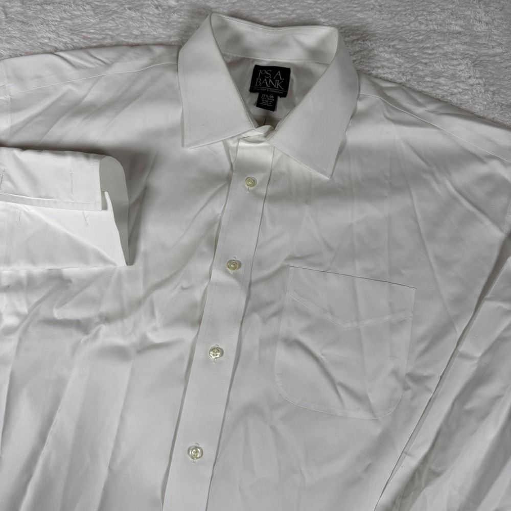 Jos. A. Bank Traveler's Collection Mens 17.5/36 White L/S Button Up Shirt